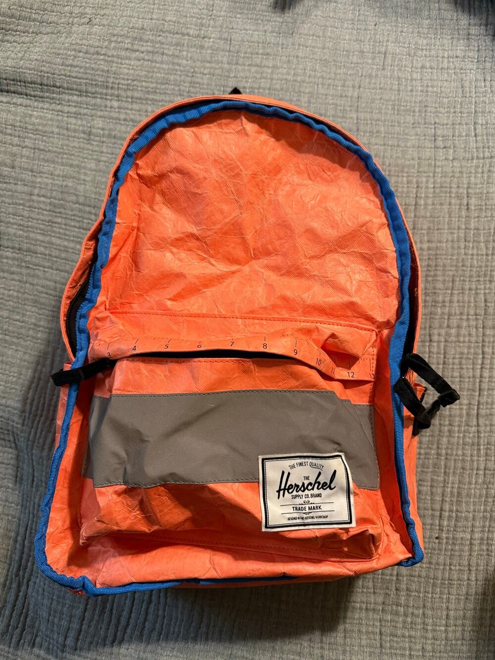 Herschel Backpack Zumiez 100K Collab Orange Blue Crinkle Paper Limited Edition